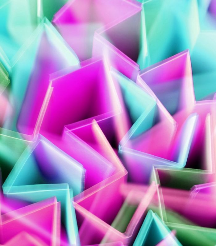 Abstract glowing geometric shapes representing focus and clarity